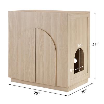 Show full view: Unipaws High Type Cat Litter Box Enclosure, Arched Wood slide 3 of 7