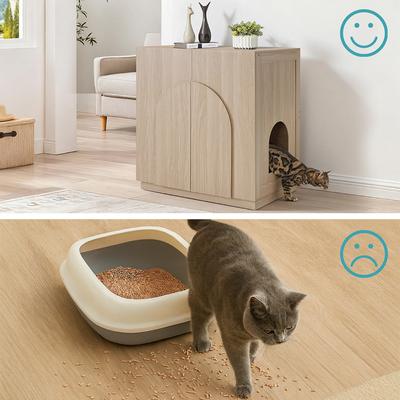 Show full view: Unipaws High Type Cat Litter Box Enclosure, Arched Wood slide 2 of 7