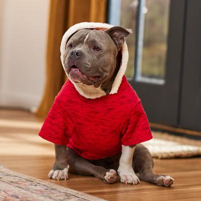 Show full view: Frisco Textured Knit Dog & Cat Hoodie, Heather Red, X-Large slide 8 of 9