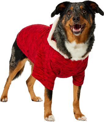 Show full view: Frisco Textured Knit Dog & Cat Hoodie, Heather Red, X-Large slide 4 of 9