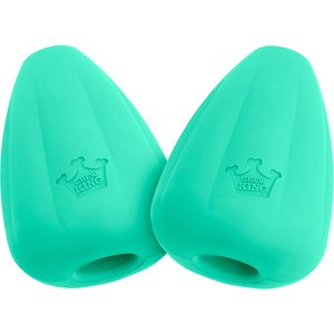 Chew King by Mammoth Premium Extremely Durable Natural Rubber Tough Treat Dog Chew Toy, Green, 2 count, Medium