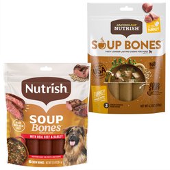 Rachael Ray Nutrish Soup Bones Turkey & Rice Flavor + Beef & Barley Flavor Dog Treats