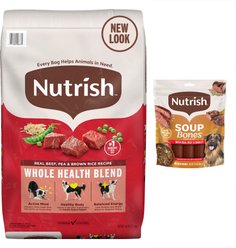 Rachael Ray Nutrish Real Beef, Pea, & Brown Rice Recipe Dry Food + Soup Bones Beef & Barley Flavor Dog Treats