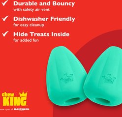 Chew King by Mammoth Premium Extremely Durable Natural Rubber Tough Treat Dog Chew Toy, Green, 2 count, X-Large slide 2 of 7