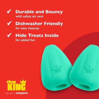 Show full view: Chew King by Mammoth Premium Extremely Durable Natural Rubber Tough Treat Dog Chew Toy, Green, 2 count, X-Large slide 8 of 9