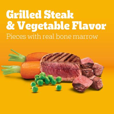 Show full view: Pedigree with MarroBites Steak & Vegetable Flavor Pieces Adult Dry Dog Food, 36-lb bag slide 6 of 11