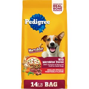 Pedigree with MarroBites Pieces Steak & Vegetable Flavor Adult Dry Dog Food, 14-lb bag