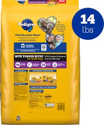 Pedigree Tender Bites Complete Nutrition Chicken & Steak Flavor Small Breed Adult Dry Dog Food, 14-lb bag slide 2 of 9