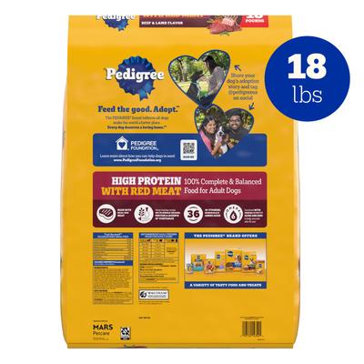 Show full view: Pedigree High Protein Beef & Lamb Flavor Dog Kibble Adult Dry Dog Food, 18-lb bag slide 3 of 12