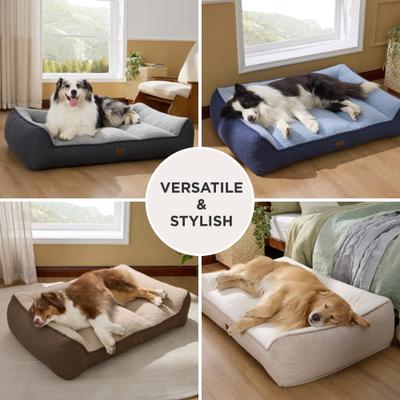 Show full view: Bedsure Sherpa Sofa Dog Bed with Washable Removable Cover, Navy, X-Large slide 9 of 11