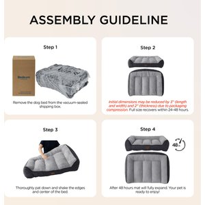 Bedsure Sherpa Sofa Dog Bed with Washable Removable Cover, Grey, X-Large