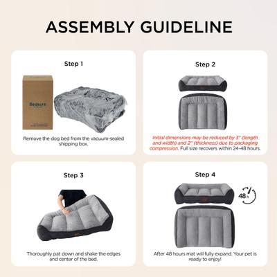 Show full view: Bedsure Sherpa Sofa Dog Bed with Washable Removable Cover, Navy, X-Large slide 6 of 11