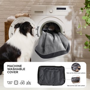 Bedsure Sherpa Sofa Dog Bed with Washable Removable Cover, Grey, X-Large