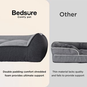 Bedsure Sherpa Sofa Dog Bed with Washable Removable Cover, Grey, X-Large