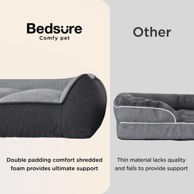 Show full view: Bedsure Sherpa Sofa Dog Bed with Washable Removable Cover, Grey, Large Plus slide 2 of 11