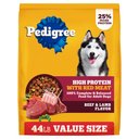 Pedigree High Protein Beef & Lamb Flavor Dog Kibble Adult Dry Dog Food, 44-lb bag