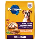 Pedigree Roasted Chicken & Vegetable Flavor with Bacon Flavored Bites Adult Dry Dog Food, 30-lb bag