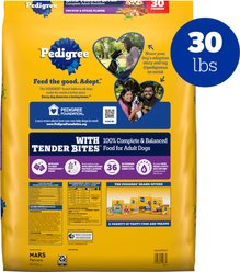 Pedigree Tender Bites Complete Nutrition Chicken & Steak Flavor Dry Dog Food, 30-lb bag slide 2 of 9