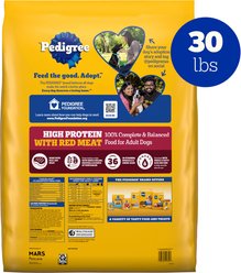 Pedigree High Protein Beef & Lamb Flavor Dog Kibble Adult Dry Dog Food, 30-lb bag slide 2 of 9