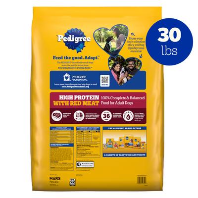 Show full view: Pedigree High Protein Beef & Lamb Flavor Dog Kibble Adult Dry Dog Food, 30-lb bag slide 3 of 12