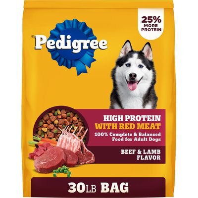 Pedigree Pedigree High Protein Beef & Lamb Flavor Dog Kibble Adult Dry Dog Food, 30-lb bag