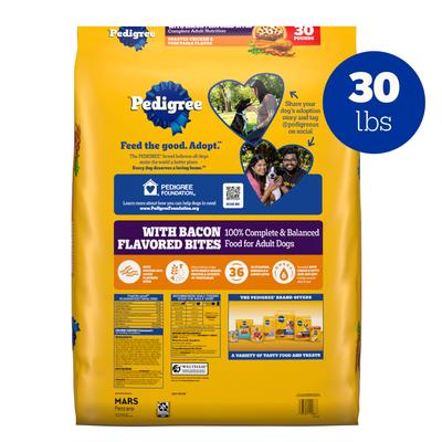 Show full view: Pedigree Roasted Chicken & Vegetable Flavor with Bacon Flavored Bites Adult Dry Dog Food, 30-lb bag slide 3 of 11