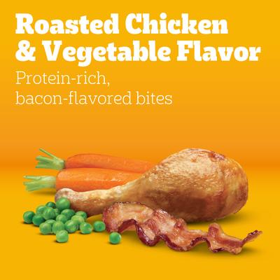 Show full view: Pedigree Roasted Chicken & Vegetable Flavor with Bacon Flavored Bites Adult Dry Dog Food, 18-lb bag slide 6 of 11