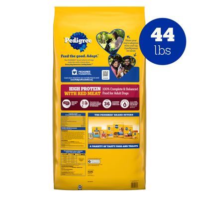 Show full view: Pedigree High Protein Beef & Lamb Flavor Dog Kibble Adult Dry Dog Food, 44-lb bag slide 3 of 12