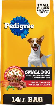 Pedigree Small Dog Complete Nutrition Grilled Steak & Vegetable Flavor Dog Kibble Small Breed Adult Dry Dog Food