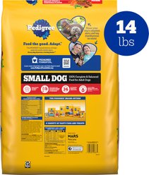 Pedigree Small Dog Complete Nutrition Grilled Steak & Vegetable Flavor Dog Kibble Small Breed Adult Dry Dog Food, 14-lb bag slide 2 of 9