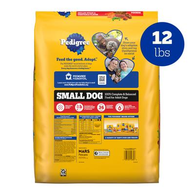 Show full view: Pedigree Small Dog Complete Nutrition Roasted Chicken, Rice & Vegetable Flavor Small Breed Adult Dry Dog Food, 14-lb bag slide 3 of 12