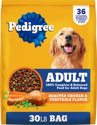 Pedigree Complete Nutrition Roasted Chicken & Vegetable Flavor Dog Kibble Adult Dry Dog Food, 30-lb bag