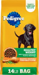 Pedigree Healthy Weight Roasted Chicken & Vegetable Flavor Adult Dry Dog Food, 14-lb bag