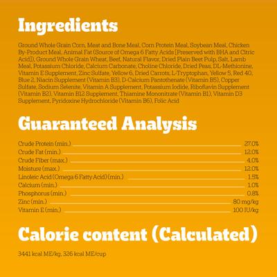 Show full view: Pedigree High Protein Beef & Lamb Flavor Dog Kibble Adult Dry Dog Food, 18-lb bag slide 7 of 12