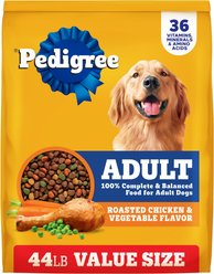 Pedigree Complete Nutrition Roasted Chicken & Vegetable Flavor Dog Kibble Adult Dry Dog Food, 44-lb bag