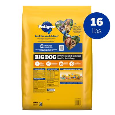 Show full view: Pedigree Big Dogs Adult Complete Nutrition Large Breed Roasted Chicken Flavor Dry Dog Food, 16-lb bag slide 3 of 11