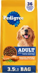 Pedigree Complete Nutrition Roasted Chicken & Vegetable Flavor Dog Kibble Adult Dry Dog Food, 3.5-lb bag