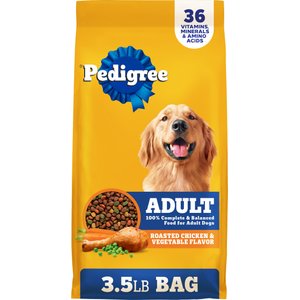 Pedigree Complete Nutrition Roasted Chicken & Vegetable Flavor Dog Kibble Adult Dry Dog Food, 3.5-lb bag