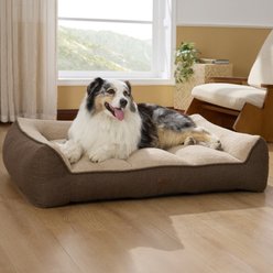 Bedsure Sherpa Sofa Dog Bed with Washable Removable Cover, Brown, X-Large