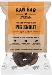 Vital Essentials Raw Bar Pig Snout Single Ingredient Freeze-Dried Dog Treat & Long-Lasting Natural Chew, 1 count