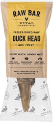 Vital Essentials Raw Bar Duck Head Single Ingredient Freeze-Dried Dog Treat & Long-Lasting Natural Chew, 1 count