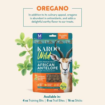 Show full view: Karoo Wild Oregano Seasoned Training Bits Soft & Chewy Dog Treats, 4-oz bag slide 5 of 10