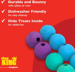 Chew King by Mammoth Fetch Ball Tough Dog Chew Toy, Blue