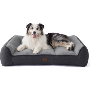 Bedsure Sherpa Sofa Dog Bed with Washable Removable Cover, Grey, X-Large