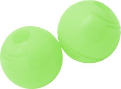 Chew King by Mammoth Glowing Fetch Ball Dog Chew Toy, Green, 2.5-in, 2 count