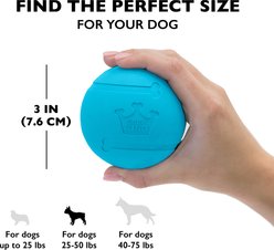 Chew King by Mammoth Dog Fetch Ball Extremely Durable Natural Rubber Tough Dog Chew Toy, Blue, 3-in slide 2 of 7