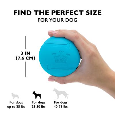 Show full view: Chew King by Mammoth Dog Fetch Ball Extremely Durable Natural Rubber Tough Dog Chew Toy, Blue, 3-in slide 5 of 8