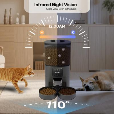 Show full view: ONIZOOMI Smart Camera 2.4G Automatic Dual Bowl Cat & Dog Feeder, Black, 30-Cup slide 4 of 11