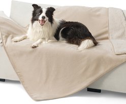 Bedsure Waterproof Sherpa Fleece Reversible Furniture Protector Dog & Cat Throw Blanket, Cream, X-Large