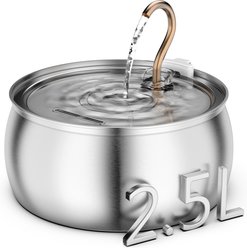 Casfuy PWS-161 Stainless Steel Swan-Neck Copper Spout Dog & Cat Water Fountain, 85-oz